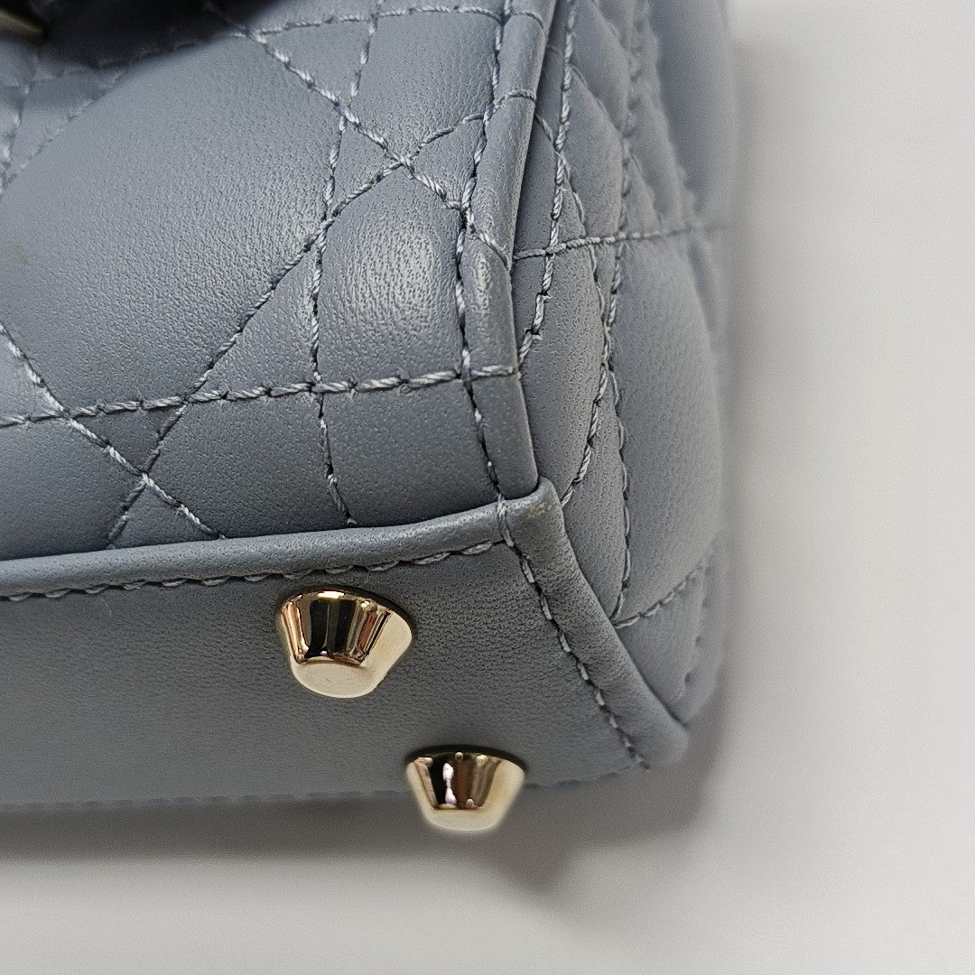 Lady Dior Super Mini Cannage Lambskin Blue