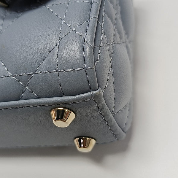 Lady Dior Super Mini Cannage Lambskin Blue