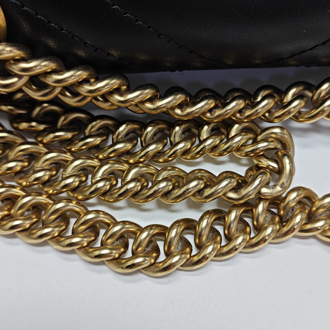 GG Marmont Small Quilted Calfskin Black