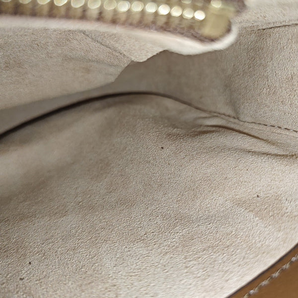 Horsebit 1955 Medium Monogram Coated Canvas Beige