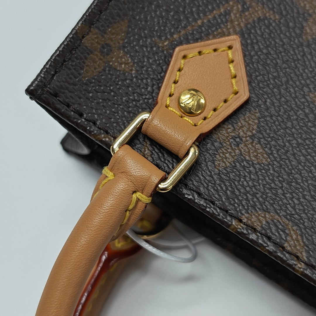 SAC PLAT Mini Monogram Coated Canvas Brown