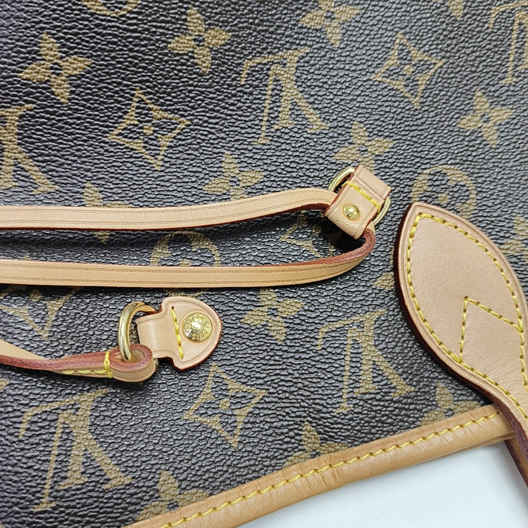 NEVERFULL MM Monogram Coated Canvas Brown