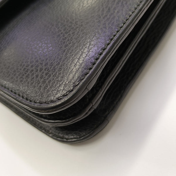 Interlocking G Large Calfskin Black