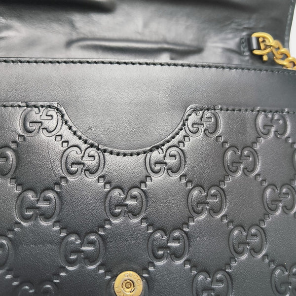 Monogram Calfskin Shoulder Bag Black