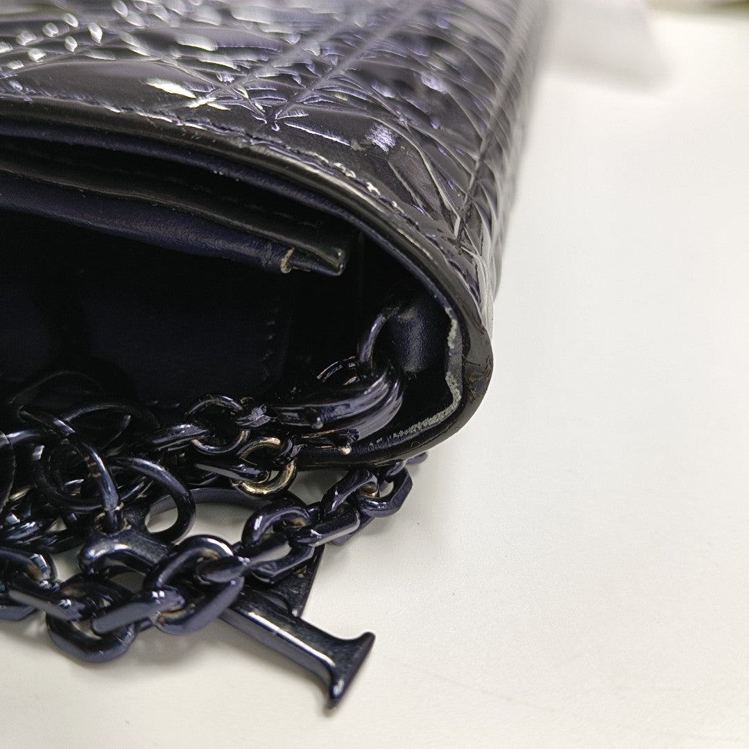 Lady Dior Small Cannage Patent Leather Blue