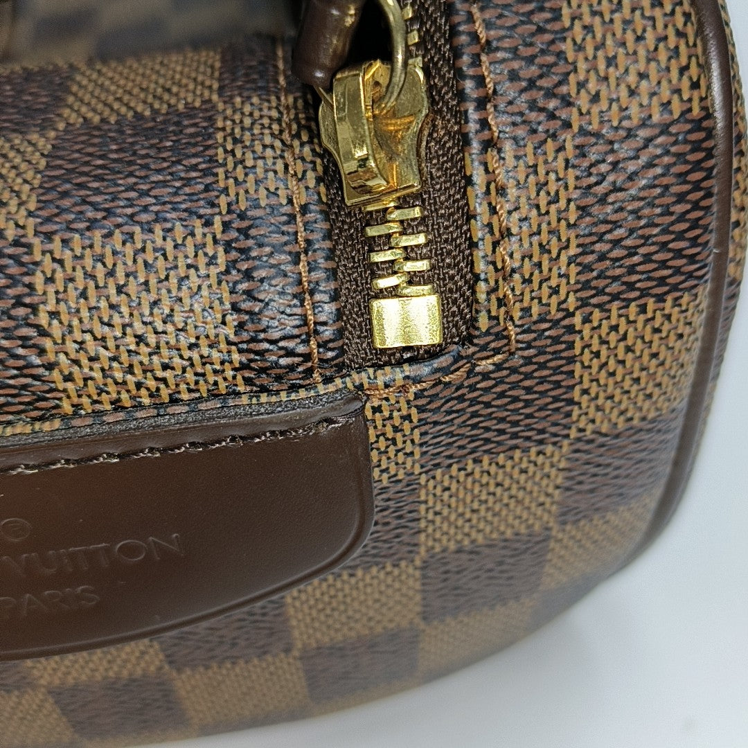 Damier Ebene Coated Canvas Clutch Extra Large Brown