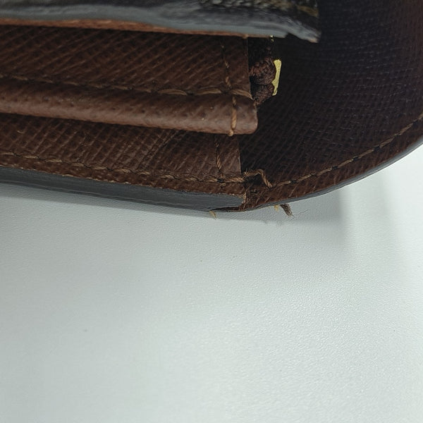 PORTE MONNAIE Monogram Coated Canvas Brown Wallet