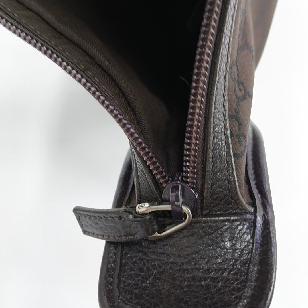 Monogram Canvas Shoulder Bag Brown