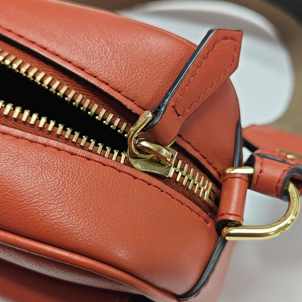Leather Shoulder Bag Mini Orange