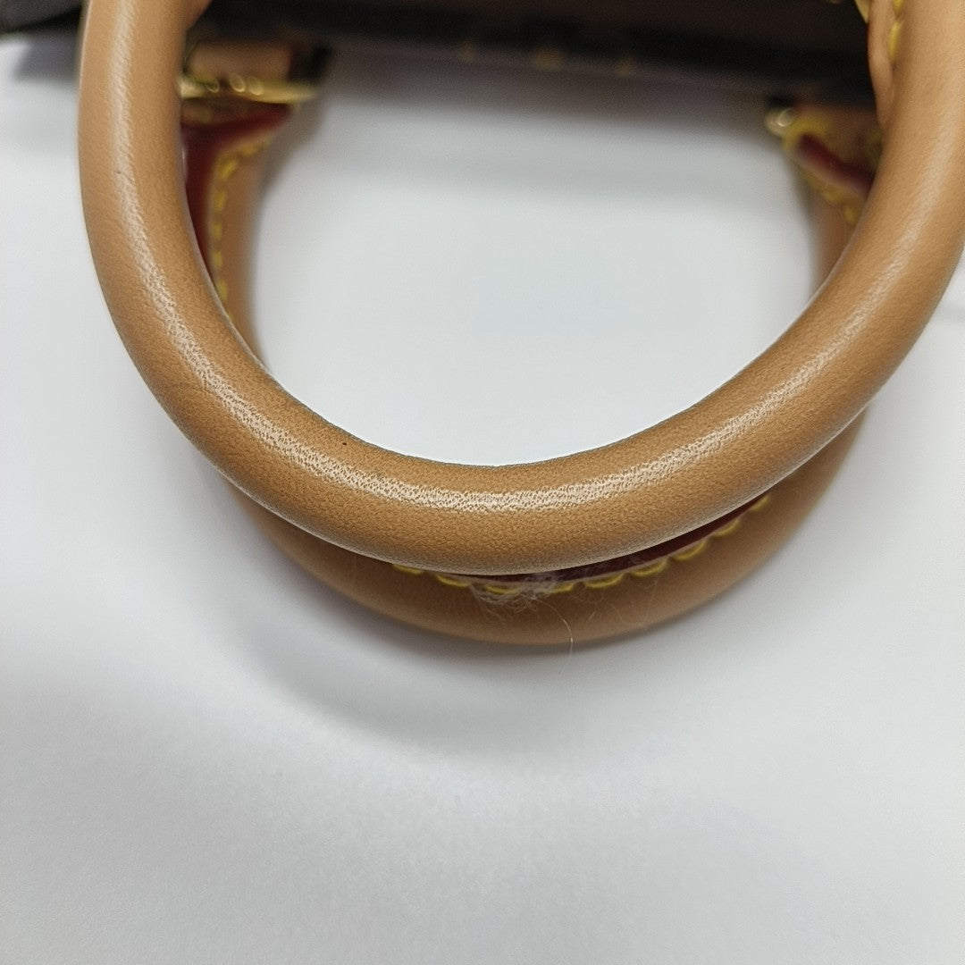 SAC PLAT Mini Monogram Coated Canvas Brown