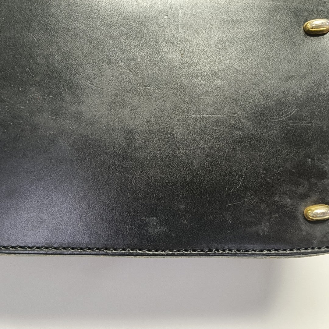 Coated Canvas Top Handle Bag Brown