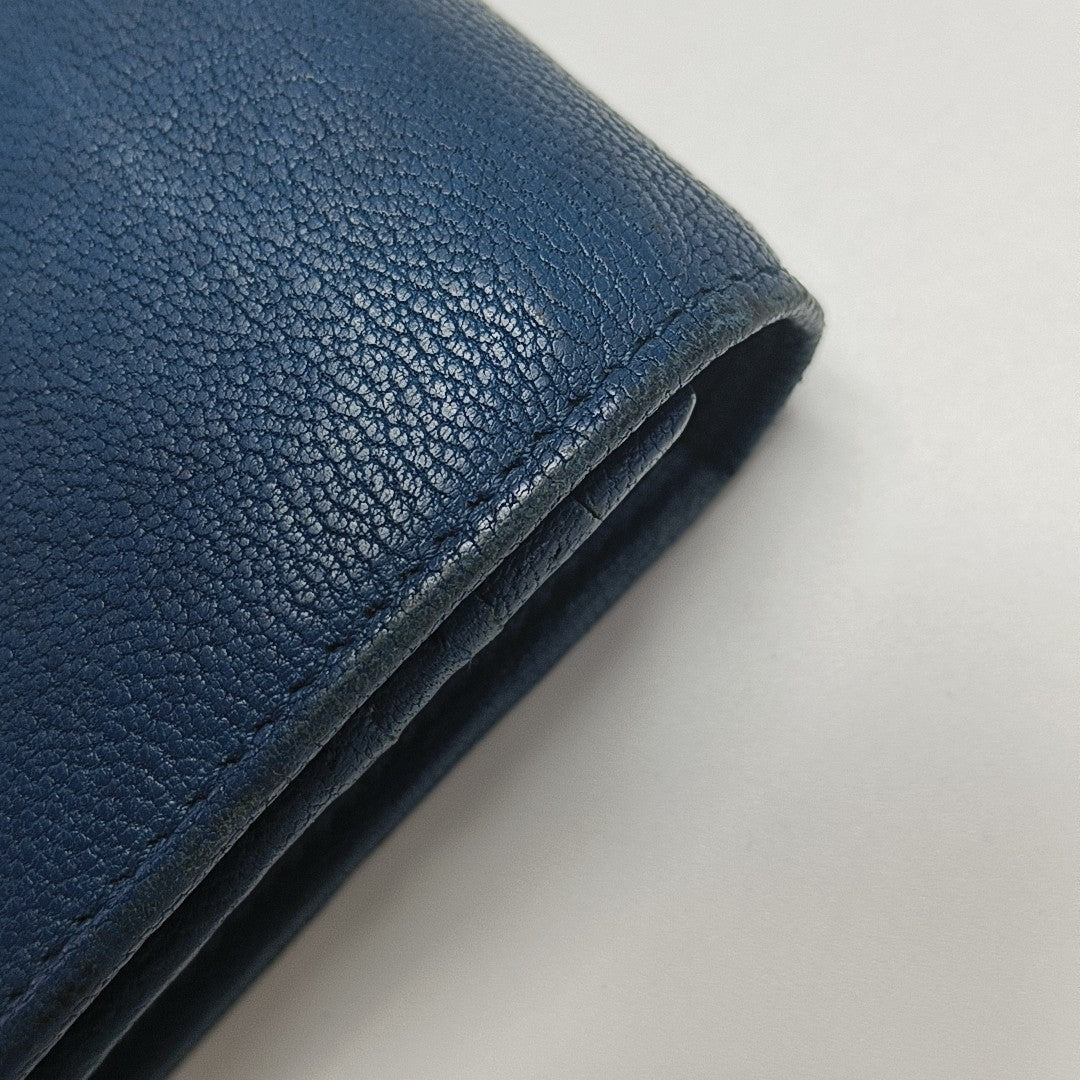 CHYC Y LIGNE Calfskin Blue Wallet