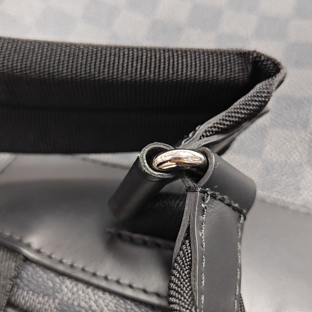 JOSH Damier Graphite Coated Canvas Gray
