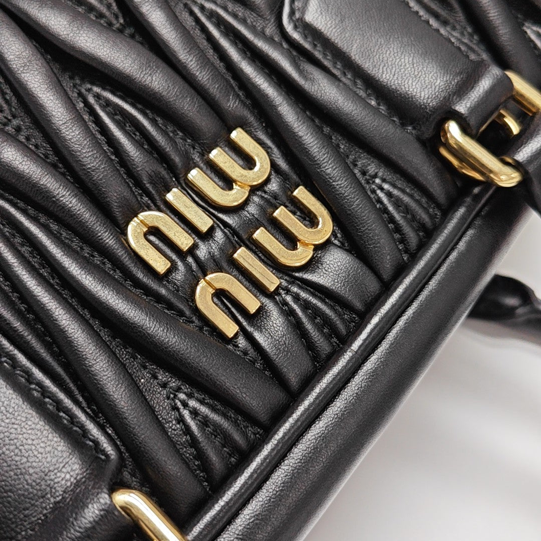 Arcadie Matelassé Large Quilted Lambskin Black