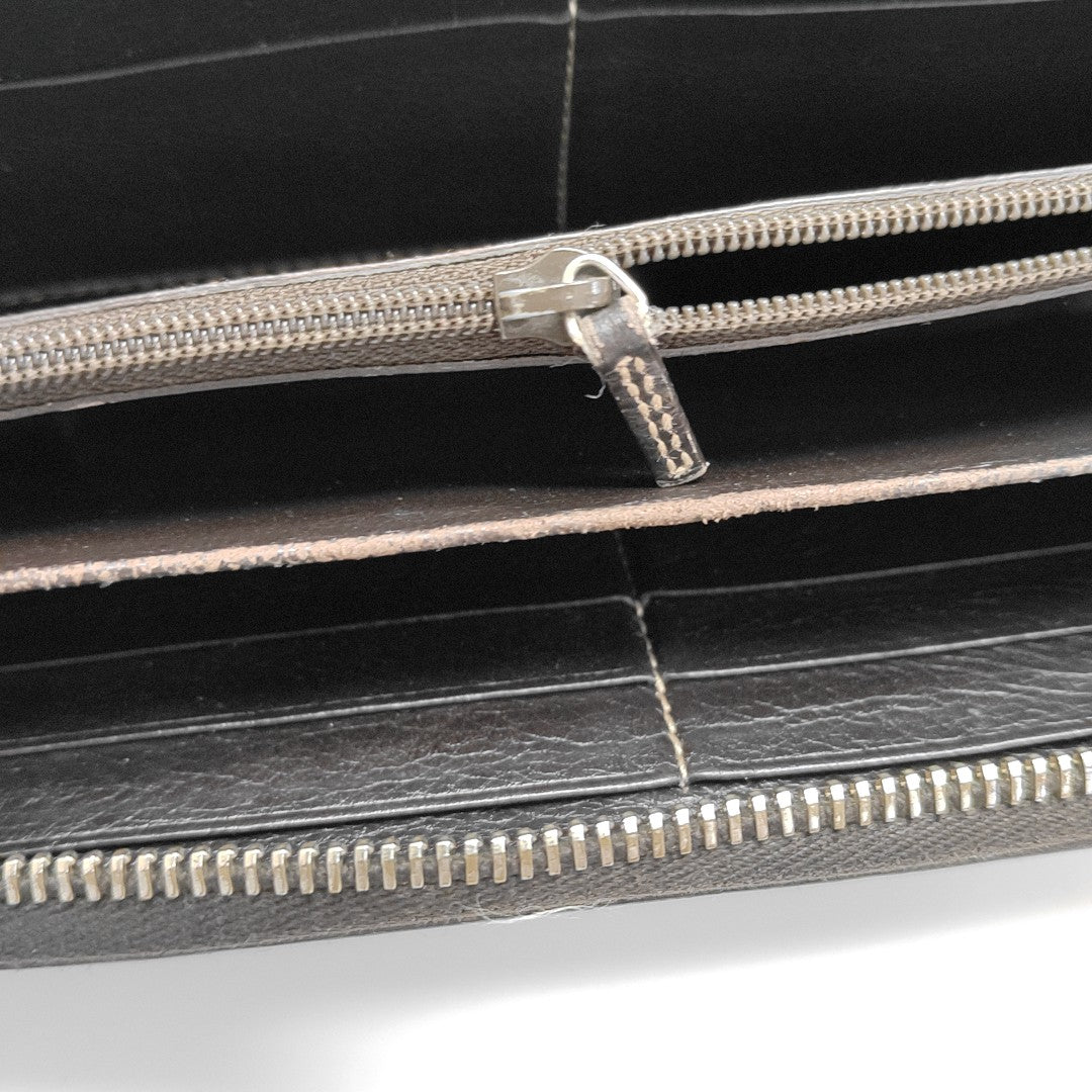 Ligne Shima Monogram Calfskin Brown Wallet