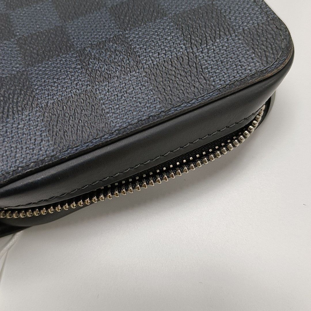 ZIPPY Extra Large Damier Coated Canvas Blue Wallet