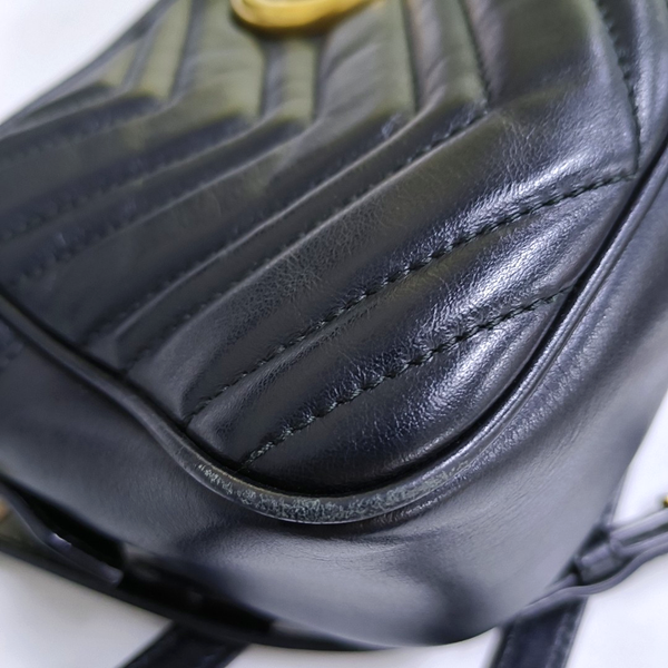 GG Marmont Small Quilted Calfskin Black