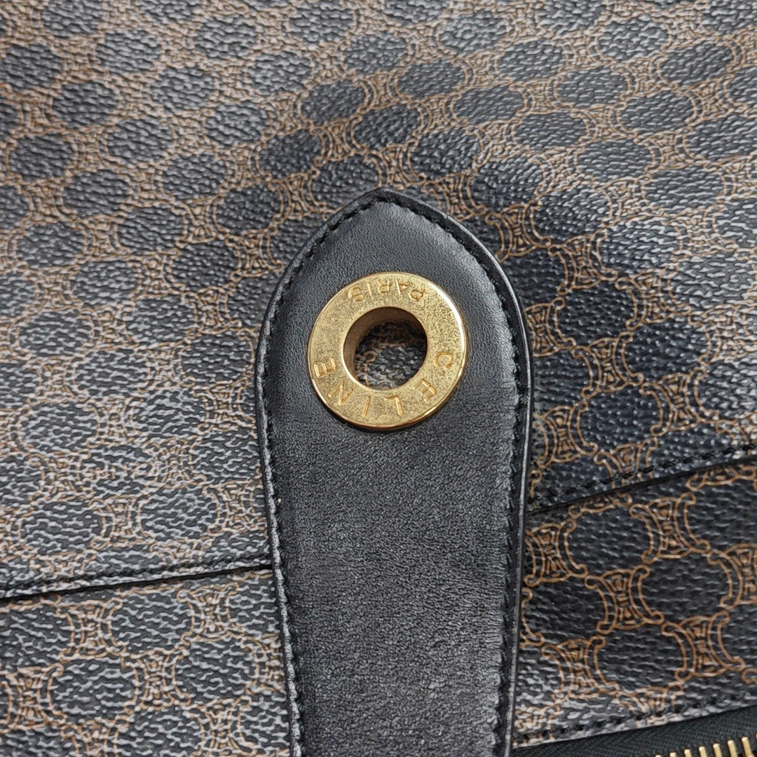 Coated Canvas Tote Bag Black