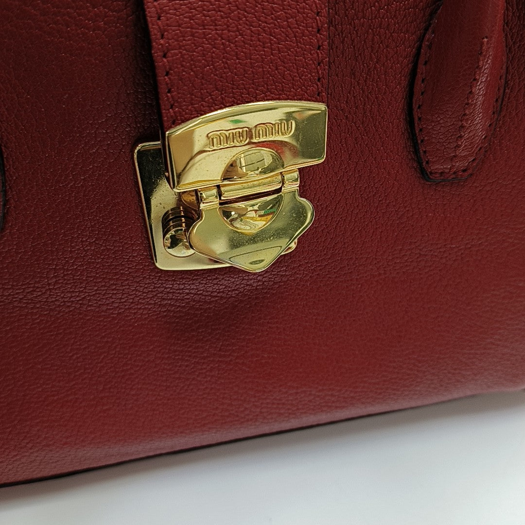Calfskin Crossbody Bag Red