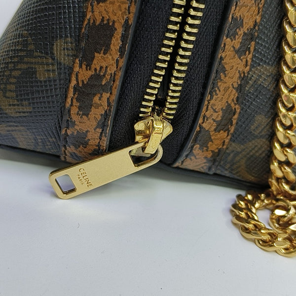 Coated Canvas Shoulder Bag Brown