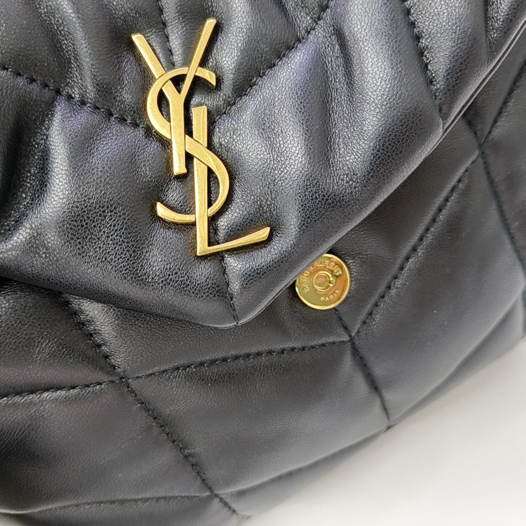 PUFFER Mini Chevron Lambskin Black