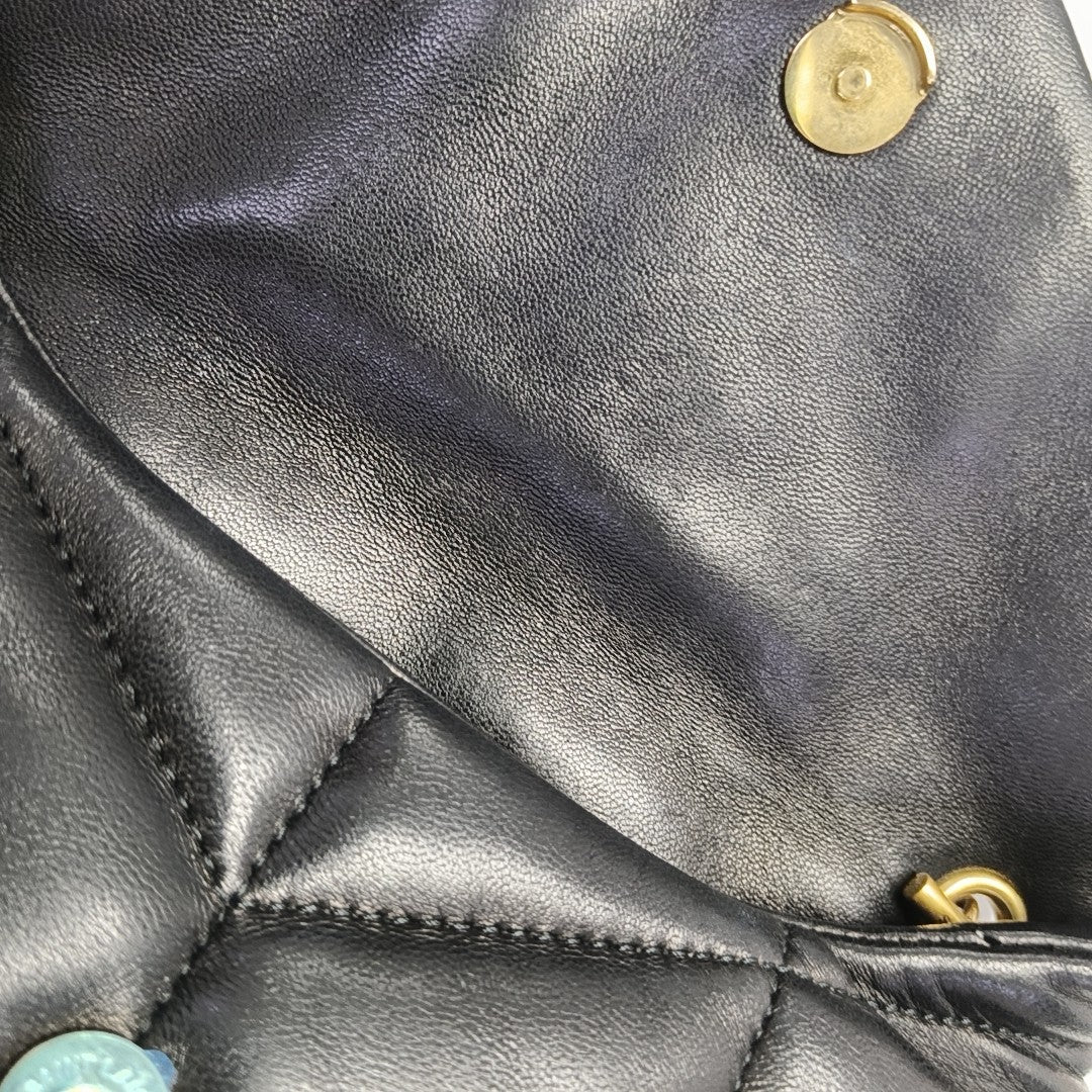 PUFFER Small Quilted Lambskin Black