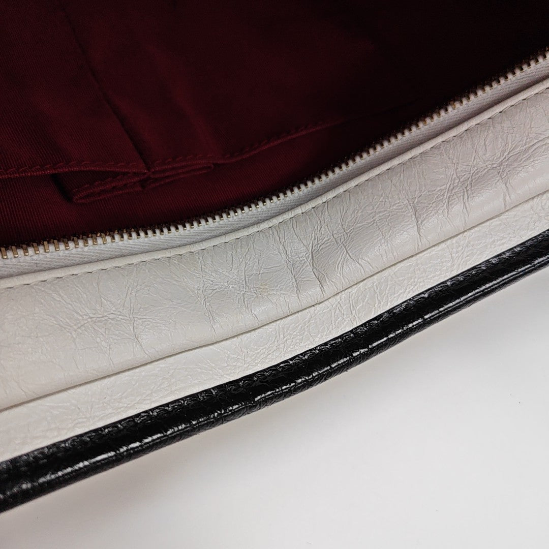 GABRIELLE Large Quilted Calfskin White