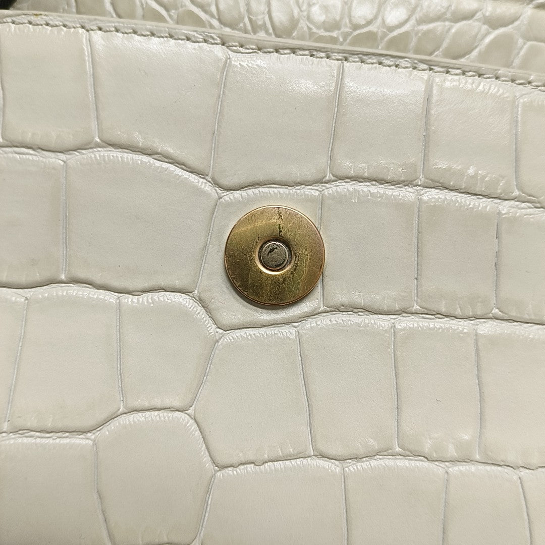 Leather Shoulder Bag Mini White