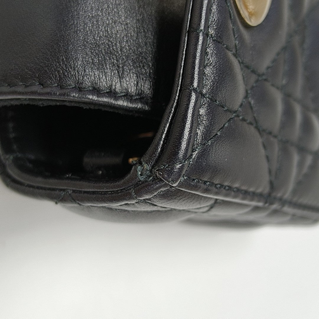 Lady Dior Mini Cannage Calfskin Black