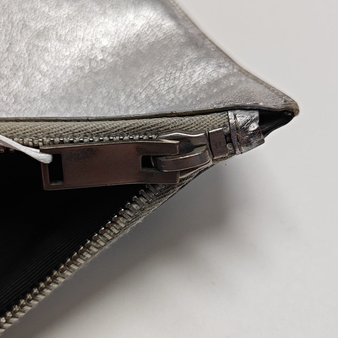Calfskin Clutch Silver