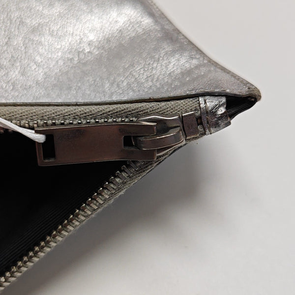 Calfskin Clutch Silver