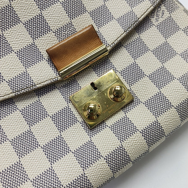 CROISETTE Damier Azur Coated Canvas White