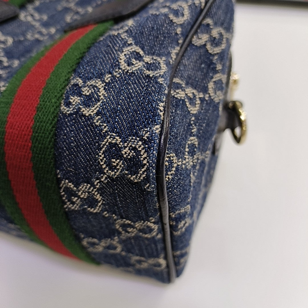 Ophidia Mini Monogram Denim Blue