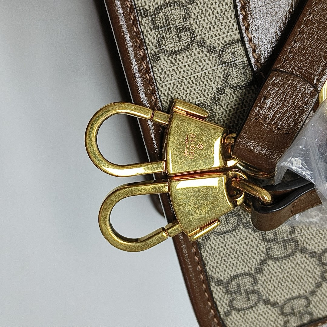 Horsebit 1955 Mini Monogram Coated Canvas Beige