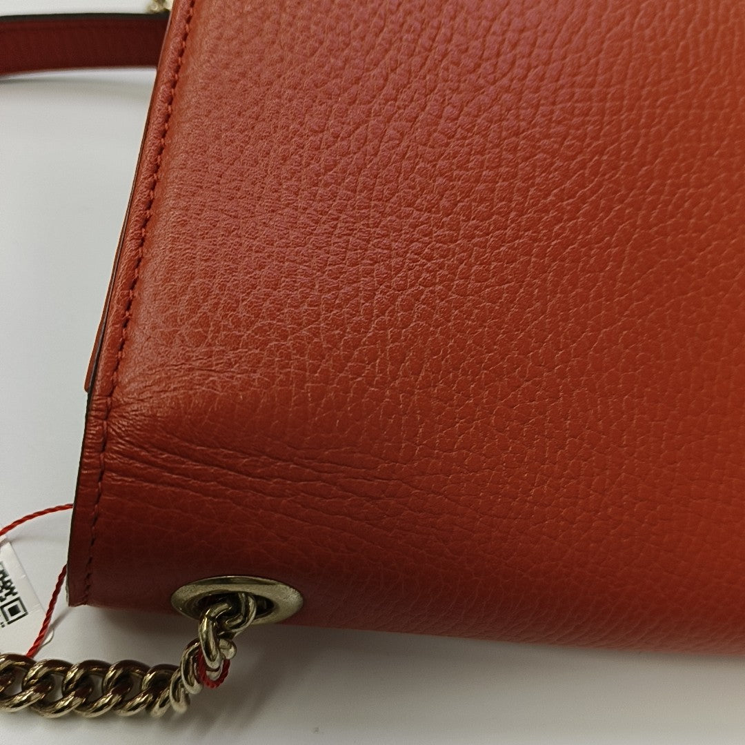 Interlocking G Small Calfskin Orange