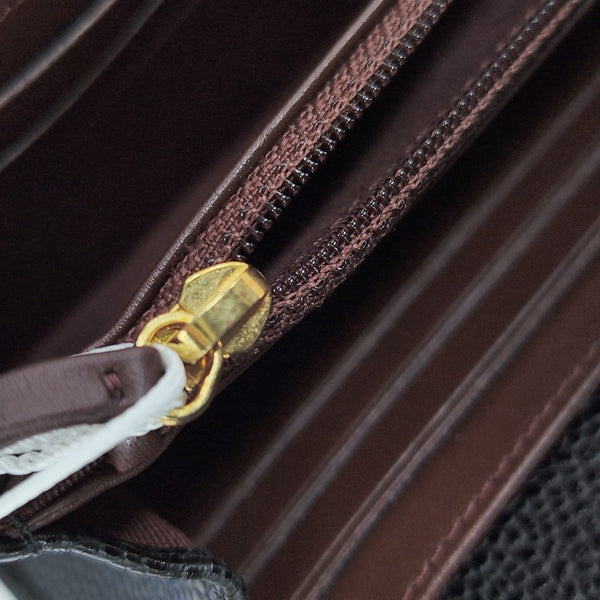 CLASSIC FLAP Mini Quilted Grained Calfskin Black Wallet