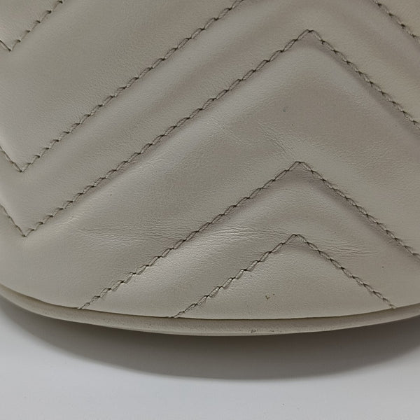 GG Marmont Mini Quilted Calfskin White