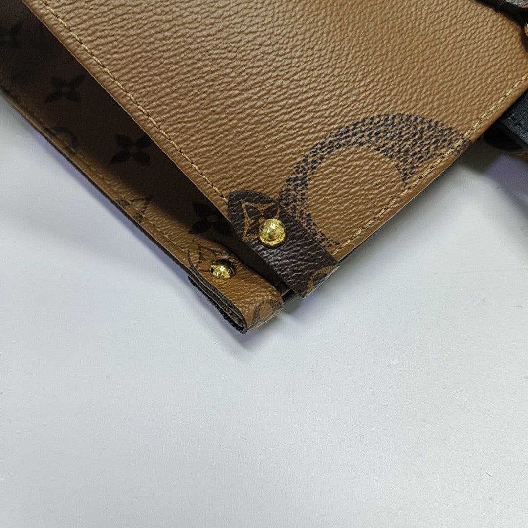 ONTHEGO MM Monogram Coated Canvas Brown