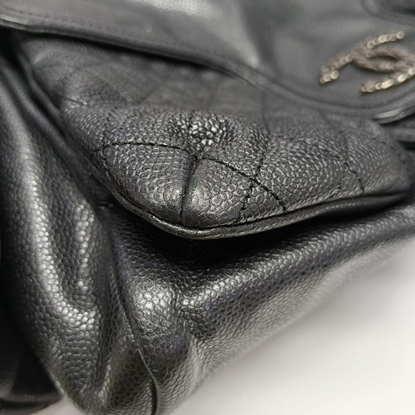 Quilted Grained Calfskin Top Handle Bag Gray