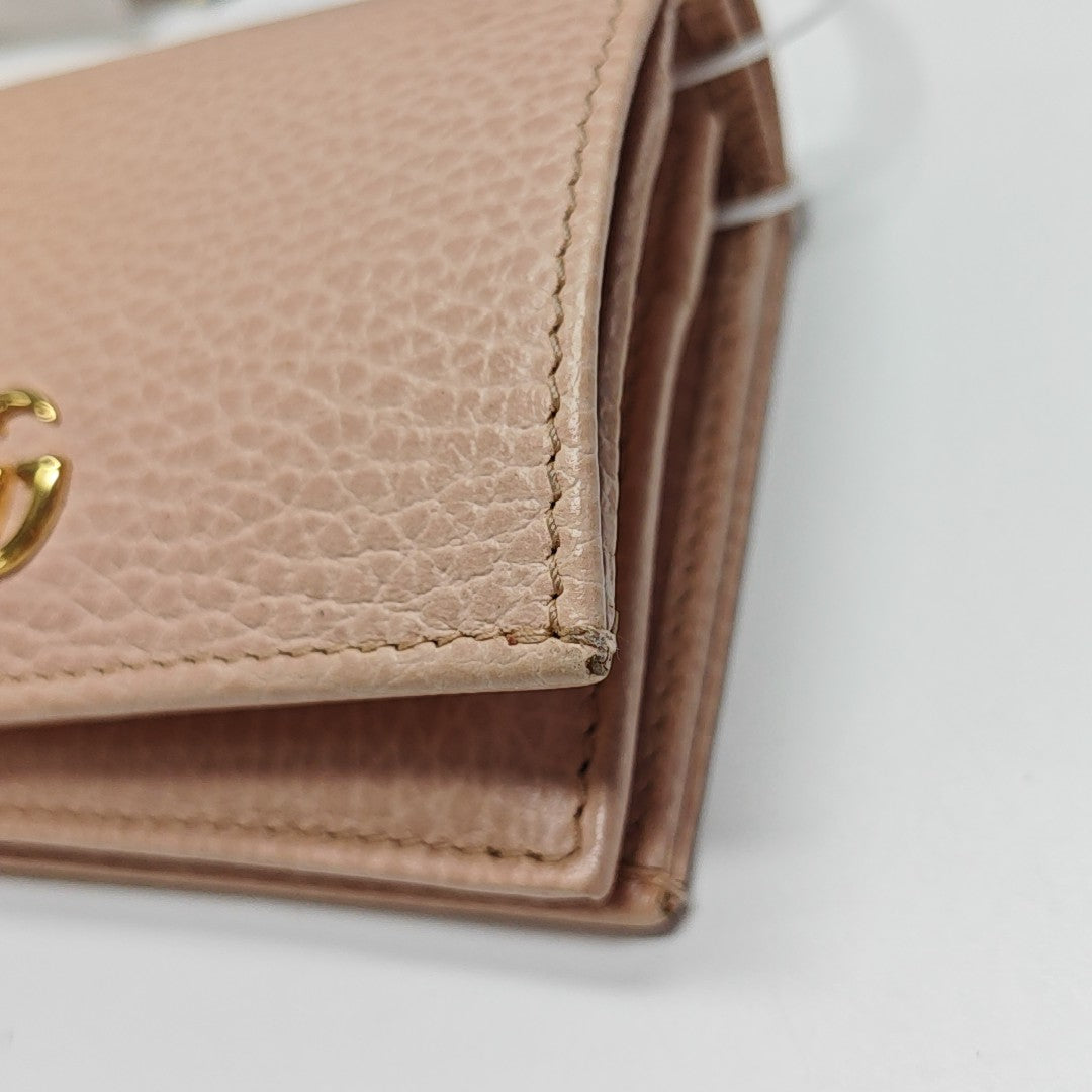 GG Marmont Mini Calfskin Pink Wallet