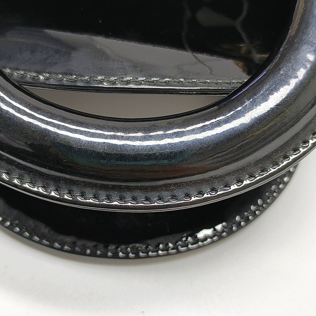 Authenticated pre-owned  Lady Dior Mini Quilted Patent Leather Black - Tote Bag at Looply