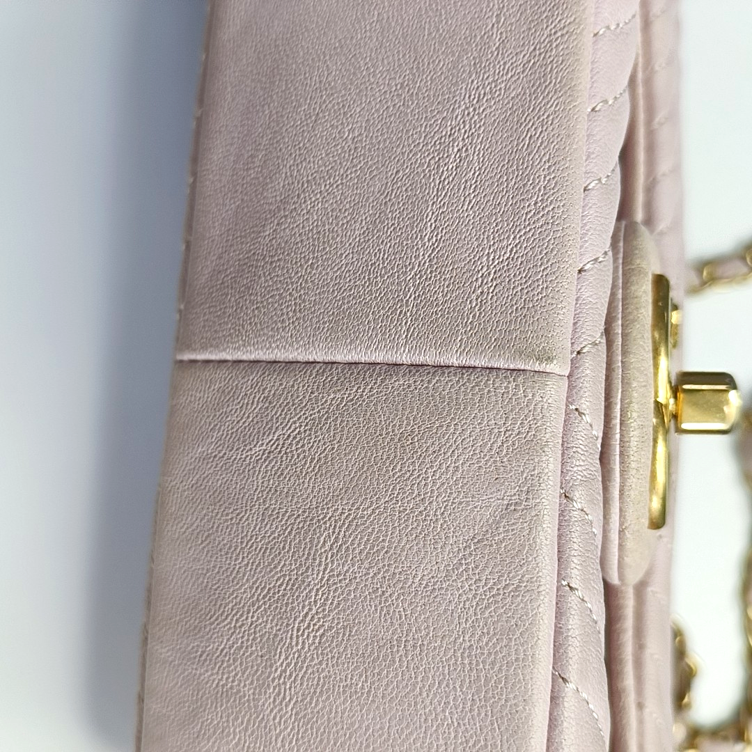 Mini Chevron, Quilted Lambskin Pink