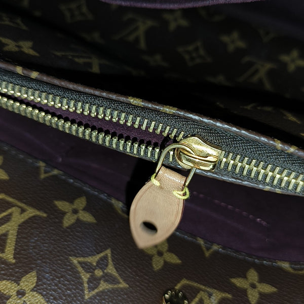 MONTAIGNE MM Monogram Coated Canvas Brown