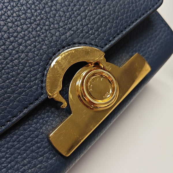 Calfskin Shoulder Bag Mini Blue