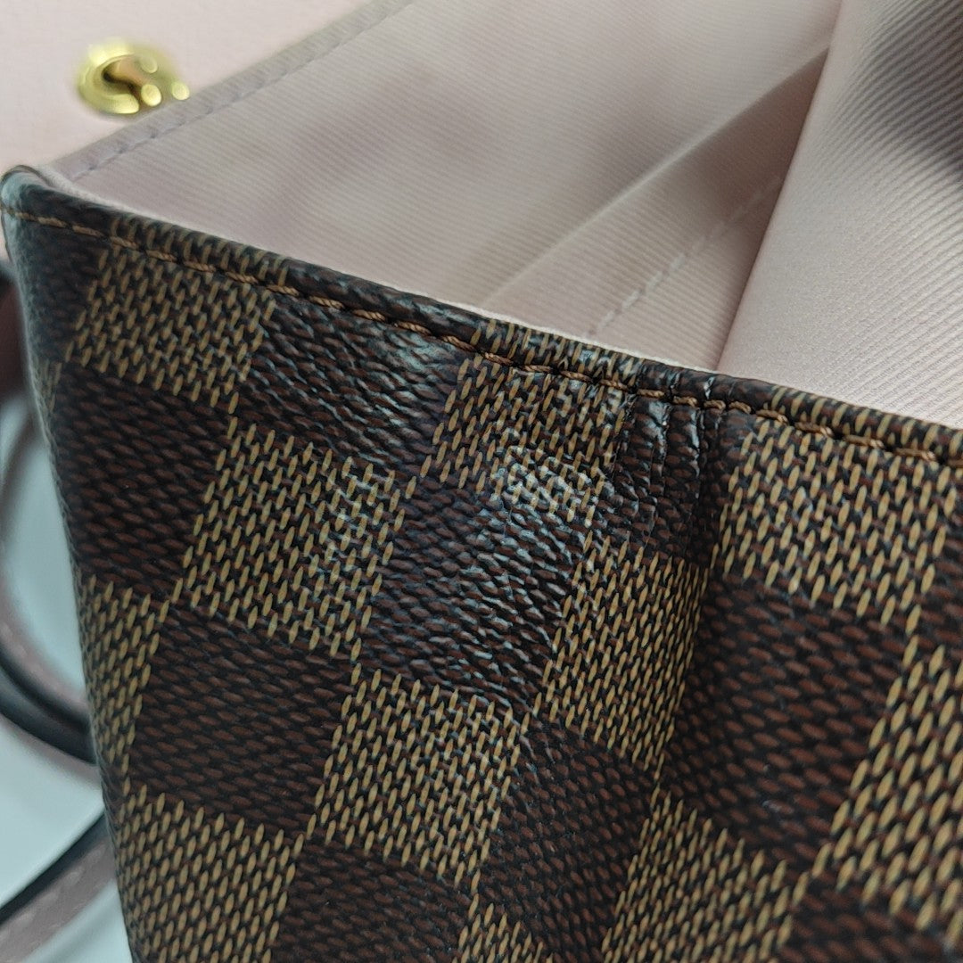CLAPTON Damier Ebene Coated Canvas Brown