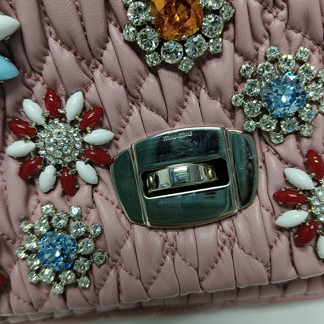 Crystal Quilted Lambskin Pink
