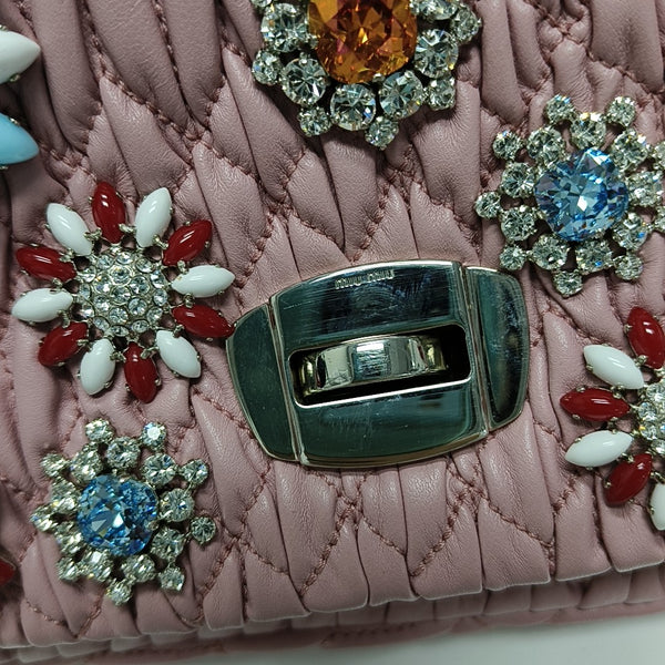 Crystal Quilted Lambskin Pink
