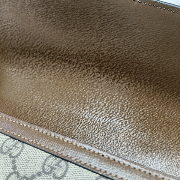 Horsebit 1955 Medium Monogram Coated Canvas Beige