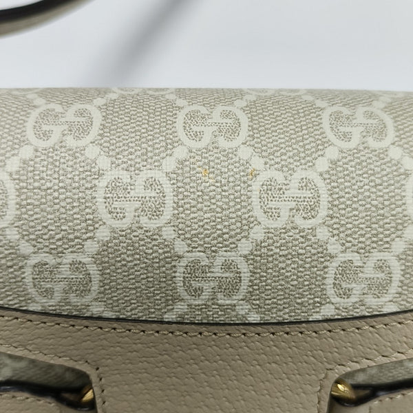 Authenticated pre-owned  Horsebit 1955 Mini Monogram Coated Canvas White - Shoulder Bag at Looply