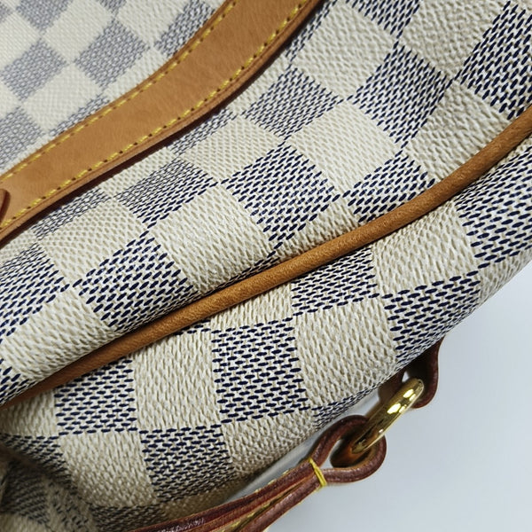 STRESA Damier Azur Coated Canvas White